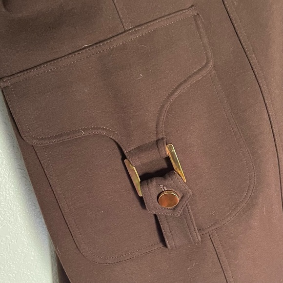 Cache Contour Collection Blazer Coat - Chocolate Brown Gold Buttons - Size M - Picture 6 of 8